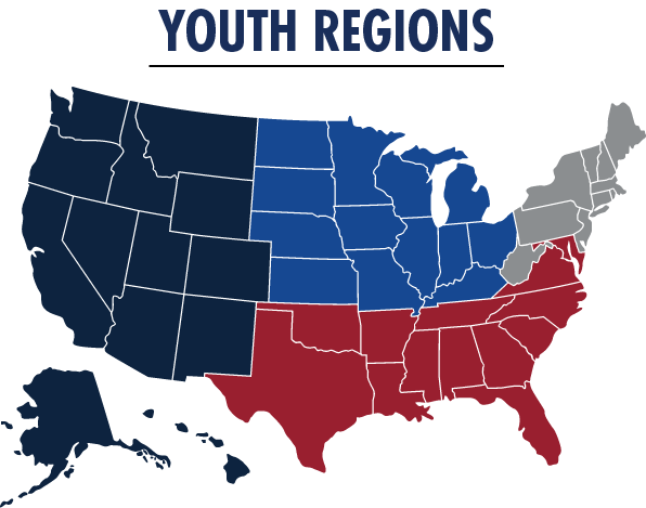 Map Showing Youth Regions Outlined Below